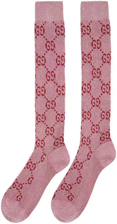 pink gucci glitter socks|farfetch gucci pink socks.